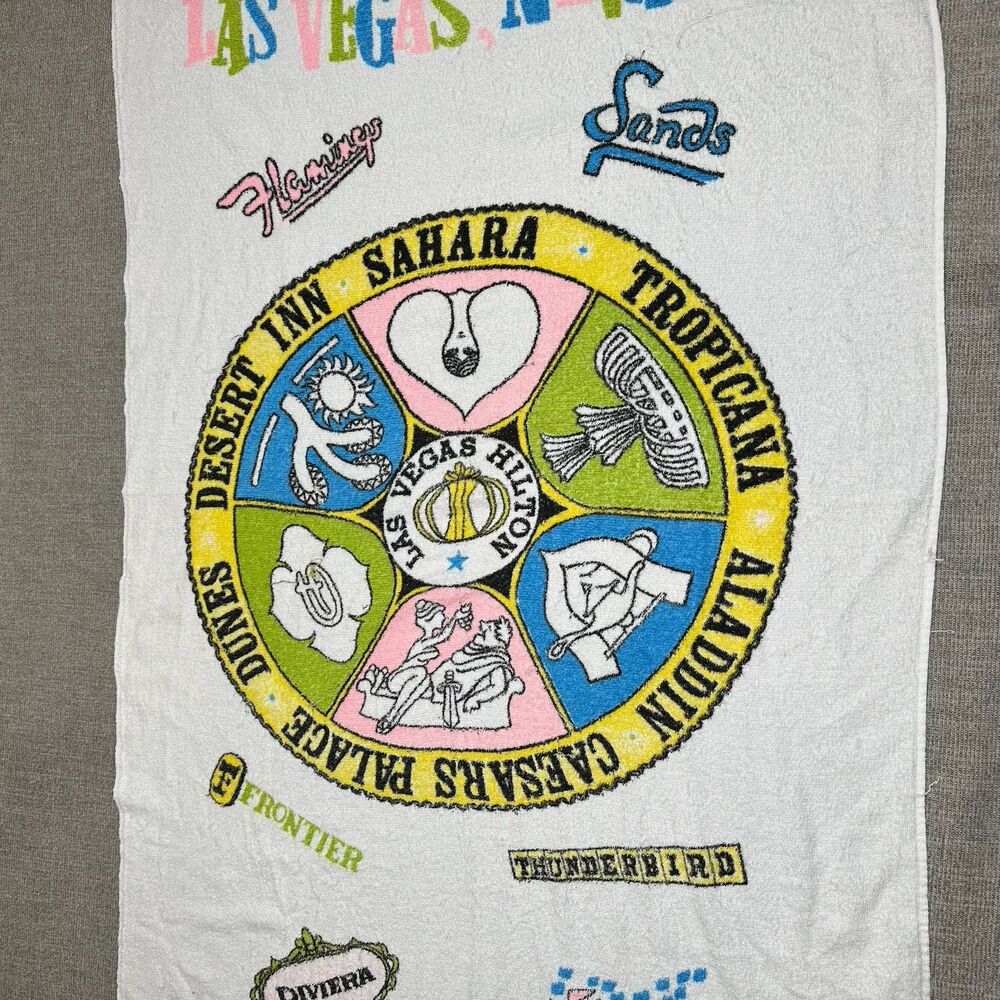 Vintage Las Vegas Logo Swimming Pool Beach Towel Nevada Bath Towel Hotel Casino